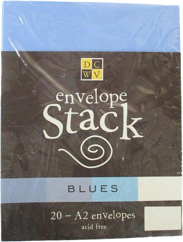 Blue Envelope Stack - A2-6 x 4.5 Inches, 20 Count