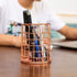 QDKVTNDJZ 2 Pack Metal Pen Potnizers Makeup Brushes Holder for Desk Office, Rose Goldr