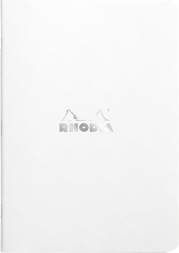 Rhodia Slim Staplebound Notebooks, Lined, 48 Sheets, 6 x 8 1/4 in., White Cover (119187C)