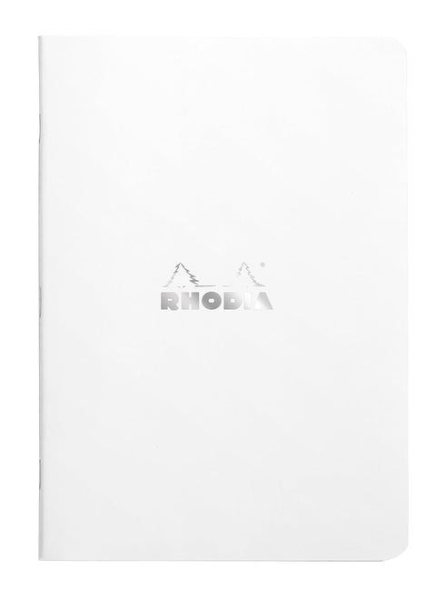 Rhodia Slim Staplebound Notebook - Graph 48 Sheets - 6 x 8 1/4 - White Cover (119181C)