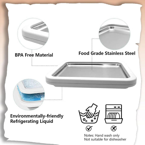 Generic Frozen Sorbet,White,8.85''x6.88'' Ice Cream Roll Maker Rolled Ice Cream Machine, Sweet Spot Pan, Instant Cold