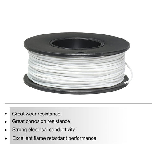 MECCANIXITY 30 Gauge Silicone Wire 30AWG Electrical Stranded High Temperature Hookup Wire Tinned Copper 30m/100ft White