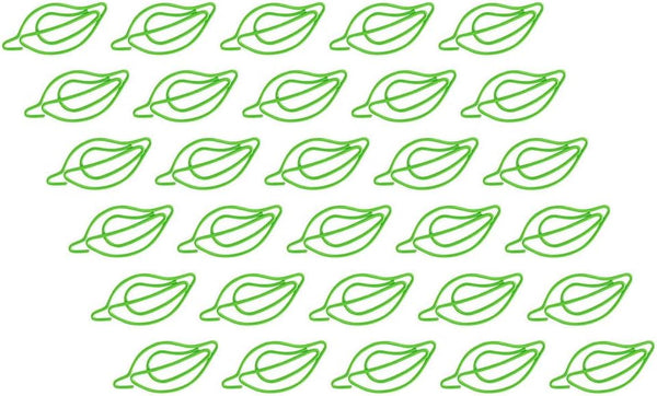 TEHAUX 30pcs Mini Paper Clips, Leaf Paper Clip, Small Stationery Clips, Office Paperclips, Bookmark Clip