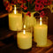 Flameless Candle in Glass, Flashing LED Pillar Real Wax Fake Candle with