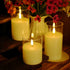 Flameless Candle in Glass, Flashing LED Pillar Real Wax Fake Candle with