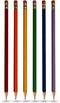 Cute 6-Pack Pencils - Unsharpened #2 HB with Erasers - Ideal for School, Sketching, Writing - Rainbow Colors
