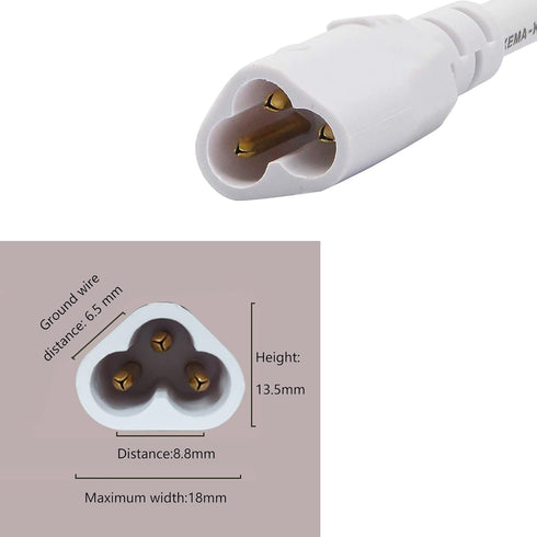 SinLoon UL-LP Certification T5 T8 LED Tube Connector Adapter Cable Wire 8.5 inch Male to Male Extension Cord (2-Pack
