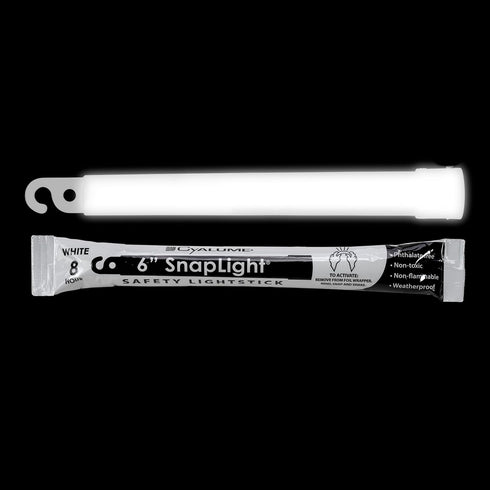 Cyalume White Emergency Glow Sticks - Premium 6” SnapLight, 8 Hour Duration, Bulk Pack of 10