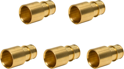 5-Pack 1/2" PEX-A x 1/2" Female Sweat Adapter Expansion PEX-A F1960 Brass Plumbing Fitting for Copper Pipe