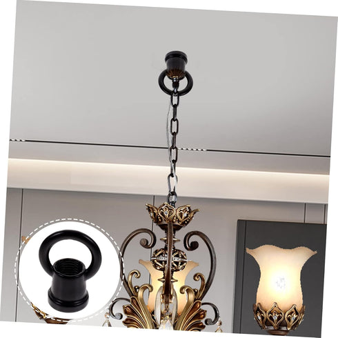 Veemoon 100 Pcs Strong Ring Hanging Light Hook Ceiling Hook for Chandelier Ceiling Lantern s Chandelier Swag Eye Bolts