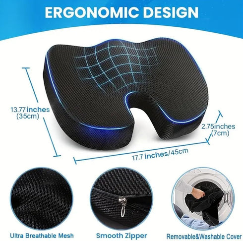Generic Tailbone Memory Foam Seat Cushion for Office Chair, Car, Airplane, Bleachers Orthopedic Chair Cushions