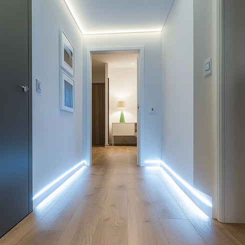 24V 6000K LED16.4ft 14W/m, 8mm Commercial LED Strip Lights COB LED Daylight White Super Bright Dotless High Density