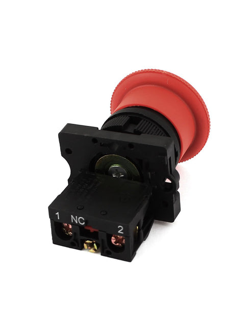 uxcell Emergency Stop 22mm Latching SPST NC 2 Pin Mushroom Push Button Switch