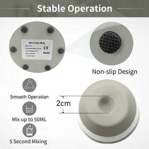 Vortex Mixer 4000rpm, Mini Vortex Mixer for Paints, Nail Polish, Tattoo Ink, Eyelash Adhesives, Acrylic Paints Mixing,