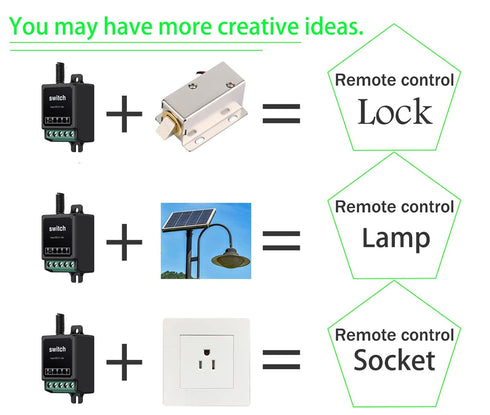 12V 328ft 10A Remote Control Switch Mini Wireless Remote Switch Dry Contact Remote Control Relay Switch Long Range