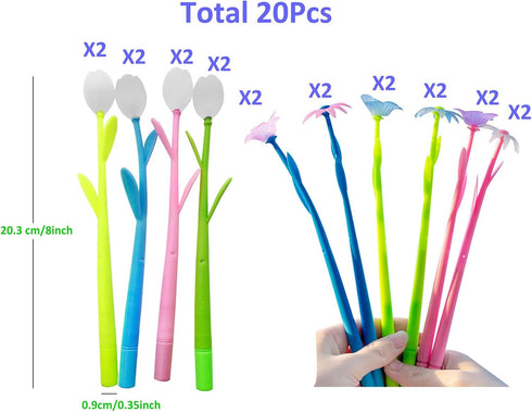 YYaaloa 20PCS Color Changing Rose Flower Pens, Novelty Fun Gel Ink Pen for Birthday Party Favors