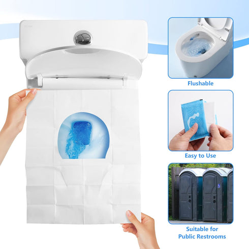 (60 pack), Toilet Seat Covers XL Flushable and Biodegradable Paper Cover Disposable for Adult and Kids Potty Training