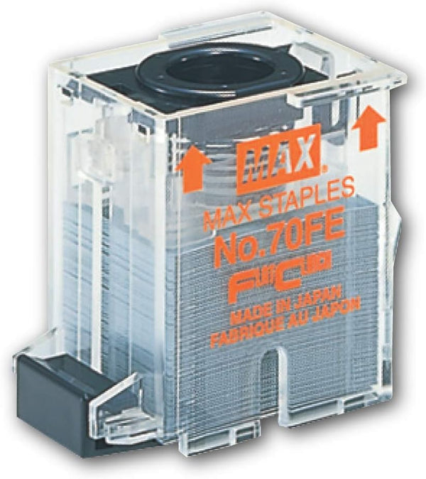 Max No.70FE Staple Cartridge - Clinch Electric Stapler - Box of 5000 Staples