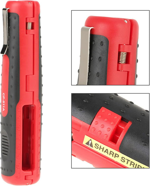 Wire Stripper Tool with SK5 Steel Blade, Self Adjusting Dismantling Stripper, Safety Lock, TPR and ABS Handle