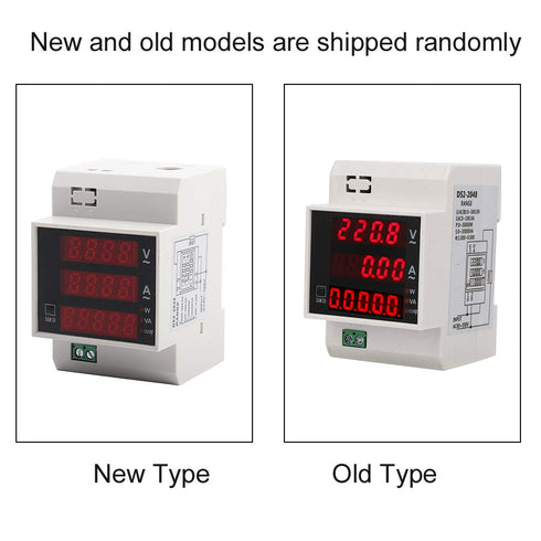 Multi-functional Digital Voltmeter Ammeter Power Meter, Din Rail Voltage Current Power Tester, 100A (AC 80-300)