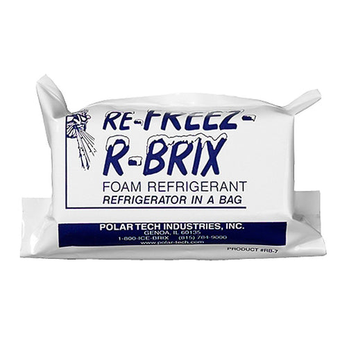 Polar Tech - RB 15 RB15 Re-Freez-R-Brix Foam Refrigerant Pack, 4-1/2" Length x 4" Width x 1-1/2" Thick (Case of 6)