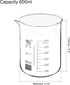 PATIKIL 600ml Low Form Glass Beaker, 2 Pack, 3.3 Borosilicate Glass Graduated Measuring Cups with Spout