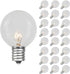 Novelty Lights 25 Pack G50 Outdoor Patio Globe Replacement Bulbs, Clear, E17/C9