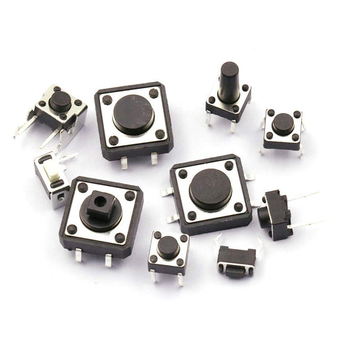 Tactile Button Switch Tact Switch Package, Micro Momentary Tact Assortment Kit (25 Value, 250PCS)
