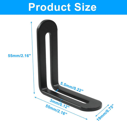 Unlorspy 8Pcs 55 55 3mm Stainless Steel Adjustable L-Bracket x x L-Shape Corner Brace with Slot, L-Shaped Shelf Bracket