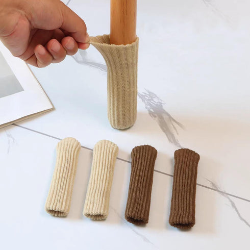 VORTINIOUS (Brown,8 Furniture Leg Socks,Chair Leg Floor Protectors for Hardwood Floors,Anti-Slip Chair Leg Covers,High