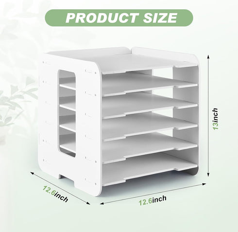 Juexica 6 Tier Scrapbook Paper Organizer, 12 x 12 Stackable File Organizer for Home Office Decorations