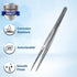 High Precision Lab Tweezers, 6" (15.2 cm) Fine Strong Point Stainless Steel