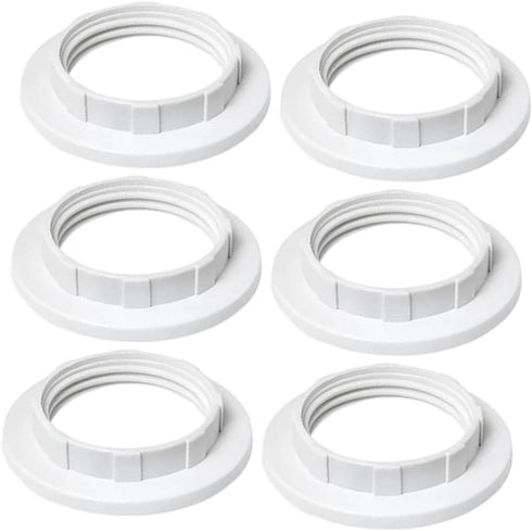 Baoblaze 6 E26 E27 Pieces Light Base Shade s Lamp Shade s Replacement Retainer for Pendant Lights Table Lamp, White PP