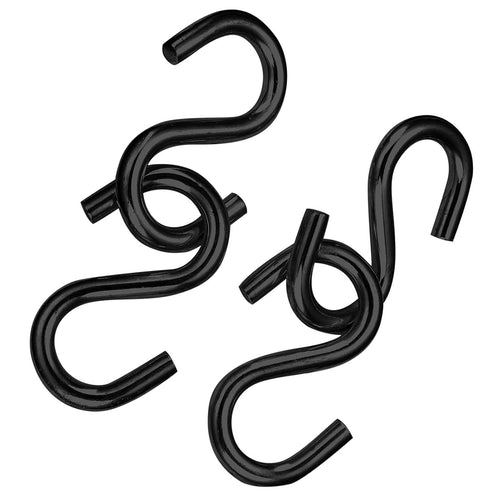 Shappy S Hooks Heavy Duty, Max 441 Lbs Black S Hooks for Hanging Plants, Kitchen Utensils, Clothes (4 Pieces)