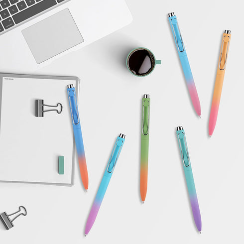 WY WENYUAN Gel Pens, 12 Pcs Black Ink Fine Point Smooth Writing Pens, Pastel Pens for Journaling Note Taking