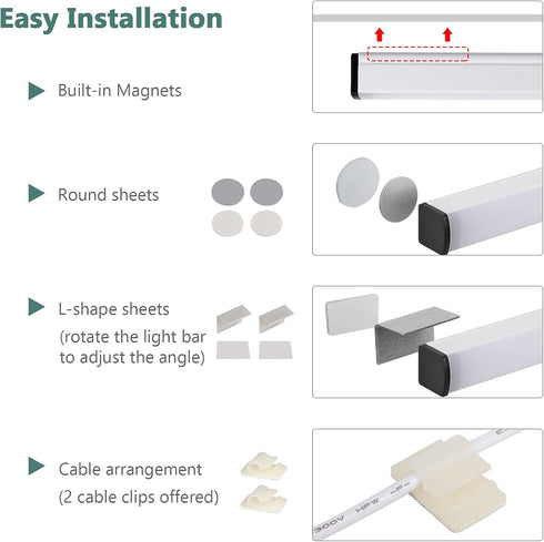 12 Inch 6000k Undercounter ASOKO Plug-in Under Cabinet Lighting - LED Strip Bar, Cool White USB Cabinet Light, Slim