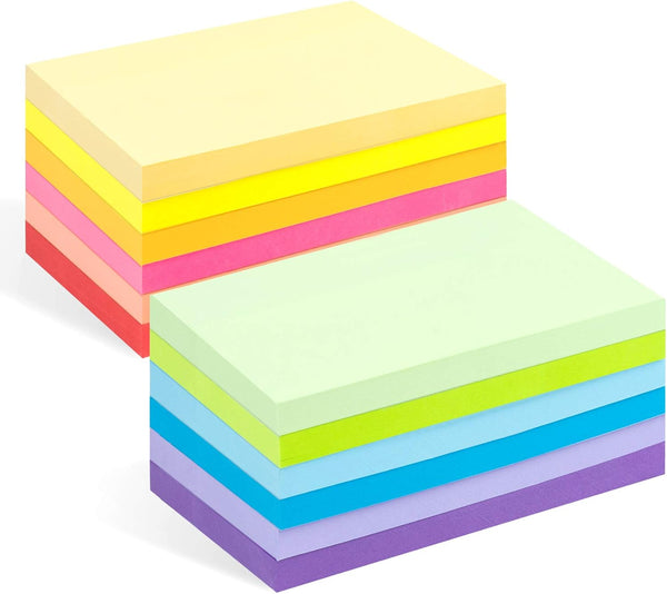 Large Sticky Notes, 1200 Sheets, 3 x 5 in Bright Colored Memo Pads, Clean Removal Super Self-Stick Notes, 12 Colors for