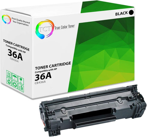 TCT Premium Compatible Toner Cartridge Replacement for HP 36A CB436A Black, Works with HP Laserjet Printers (2,000