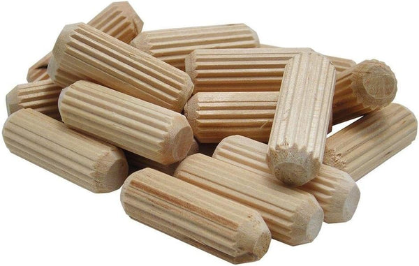 Wolfcraft 2960405 Fluted Beechwood Dowel Pin 1/4 in x 1 1/8 in, 36-Pack