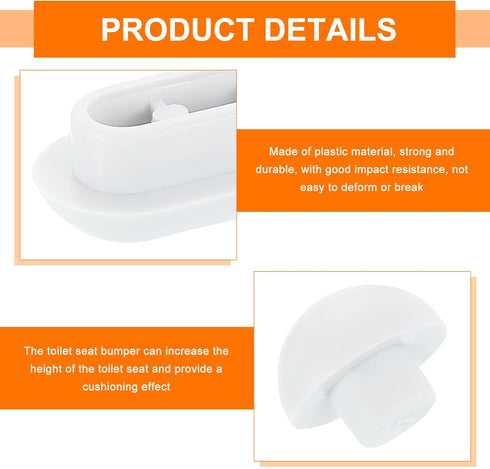 4Set uxcell Toilet Seat Buffer, Anti-Slip Plastic Toilet Seat Bumper Kit, Universal Buffer Toilet Lid Rubber Bumpers
