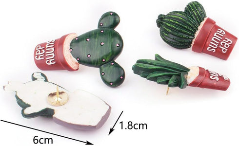 Ornerx Decorative Cactus Push Pins Resin Thumbtacks for Cork 7 Count