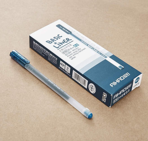 czxwyst 8761 Basic Liner Gel Ink Pens, 0.5mm Fine Point (Blue-Black Color 12-Pack)