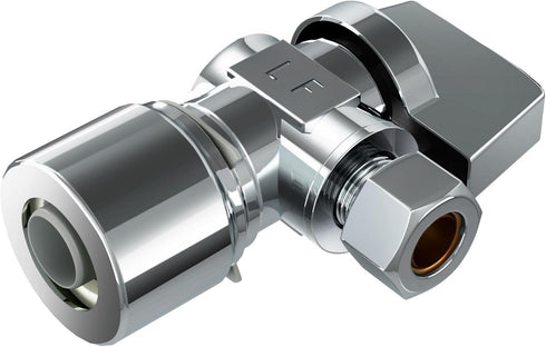 PROFLO PFXQAQ32 Chrome FastFit 5/8" Push x 3/8" OD Angle Stop Quarter Turn