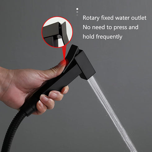 FLYEZA Set Handheld Bidet Sprayer for Toilet Brass Bathroom Cloth Diaper Sprayer with Single Cold Water, Wall Mount