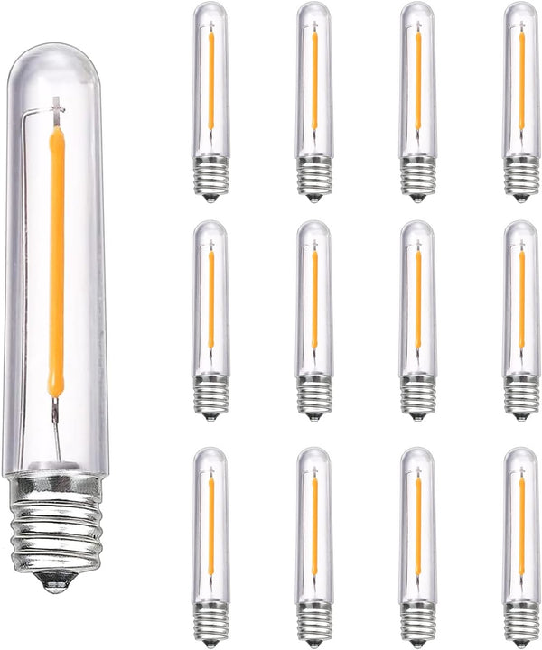 New S14 LED String Light Replacement Bulb, 12PK, 0.6 Watts, E12 Screw Base, Warm White