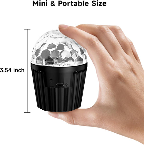 2-Pack memzuoix Portable Mini Disco Ball Light for Party, RGB DJ Strobe Light with Remote Control and USB Cable, Sound