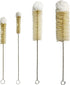 NewFerU Stainless Steel Soda Bottle Cleaning Brush Set with Natural Boar Bristle Wool Tip, Long Handle for Narrow Neck
