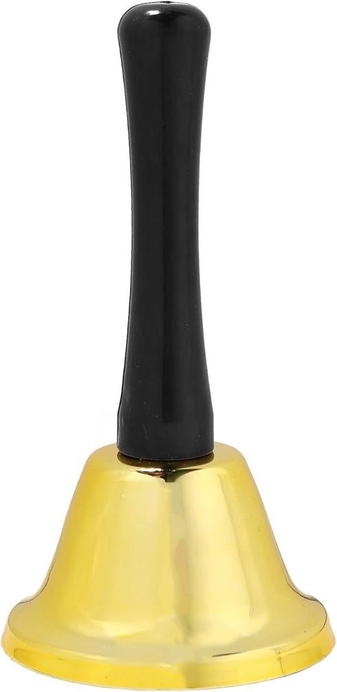 Skeleteen Gold Ringing Hand Bell, Loud Metal Handheld Ring Tea Bell for Attention and Assistance
