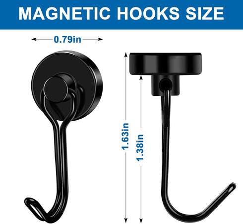 LOVIMAG 3 Pcs Magnet Hooks for Cruise Cabin, 40LBS Cruise Door Magnets with Epoxy Coating, Strong Neodymium for Kitchen