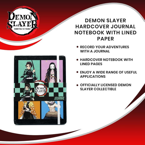 Demon Slayer Hardcover Notebook | Surreal Entertainment Sketchbook Journal, Lined Paper Notepad, Travel Diary | Anime